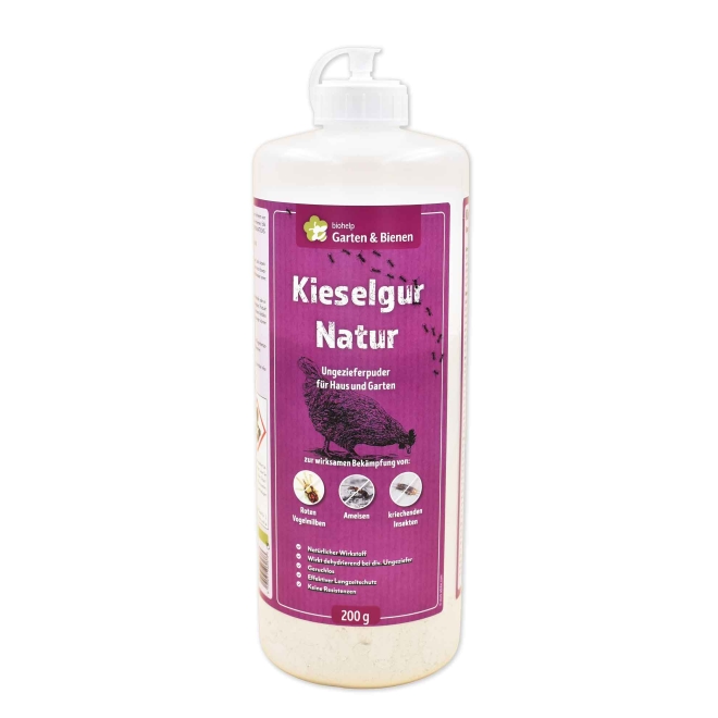 Kieselgur Natur - gegen rote Vogelmilbe, Ameisen & div. Lästlinge | 200 g